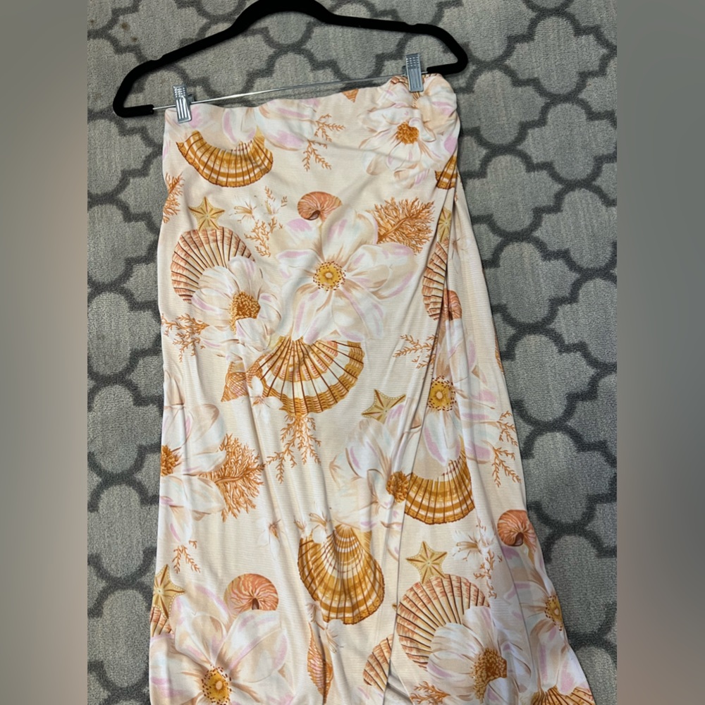 Farm rio midi sea shell skirt